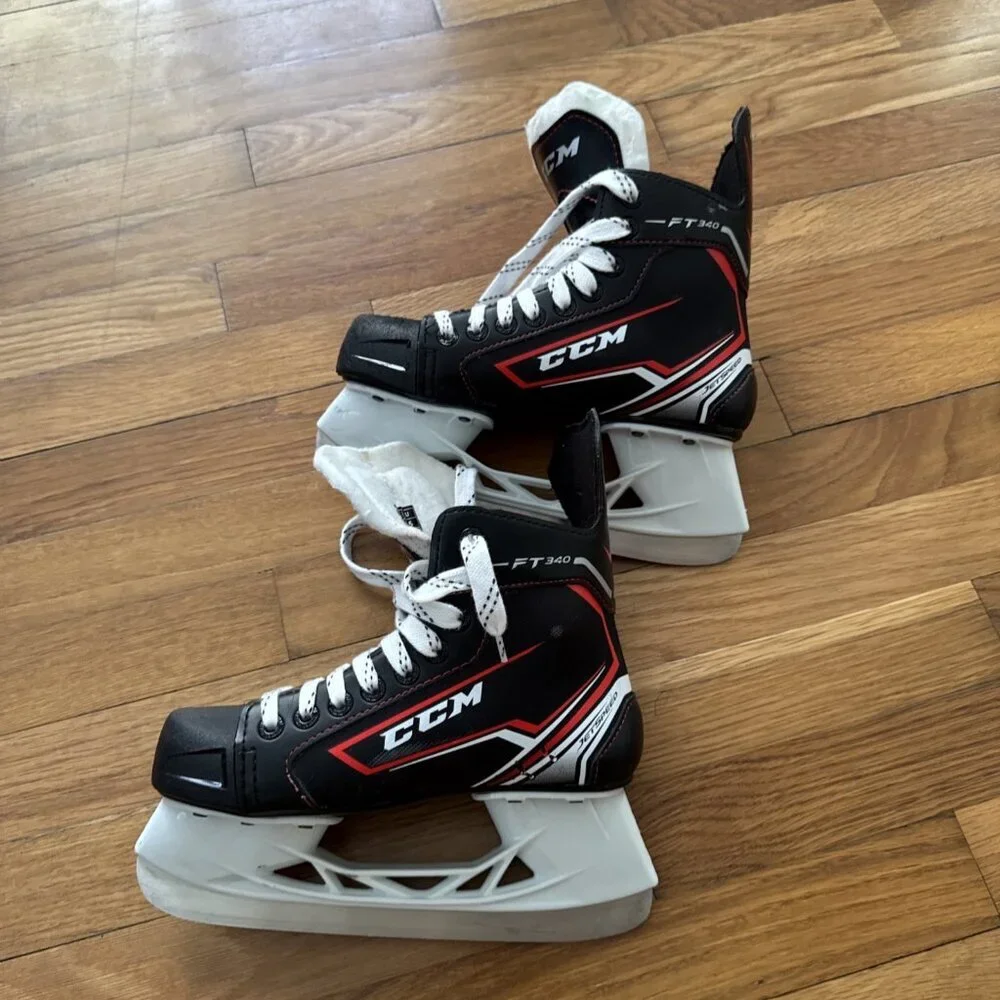 CCM Kids Black and White Ice Skates